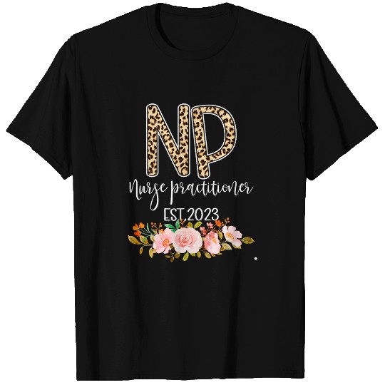 NP nurses Practitioner Leopard Print Nursing Student Tee T-Shirts