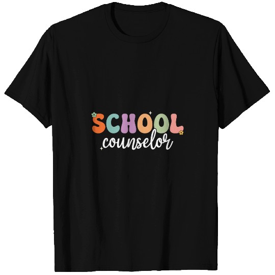 School Counselor Groovy Retro Back To School Counselor T-Shirts