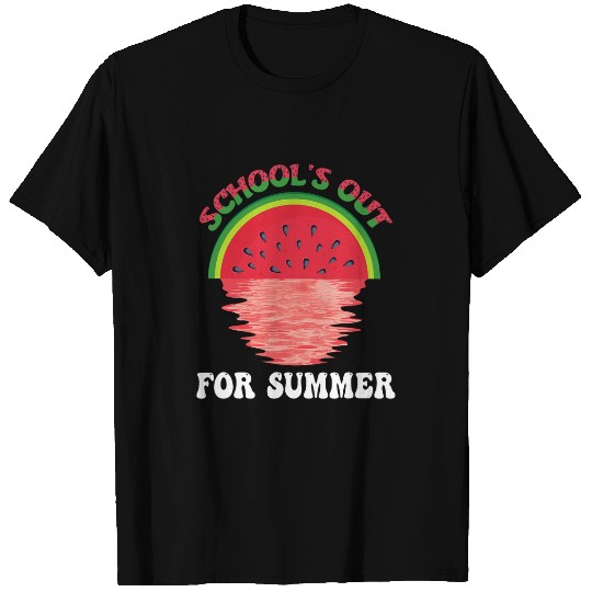 Watermelon Sunset End School Teacher Schools Out Summer T-Shirts