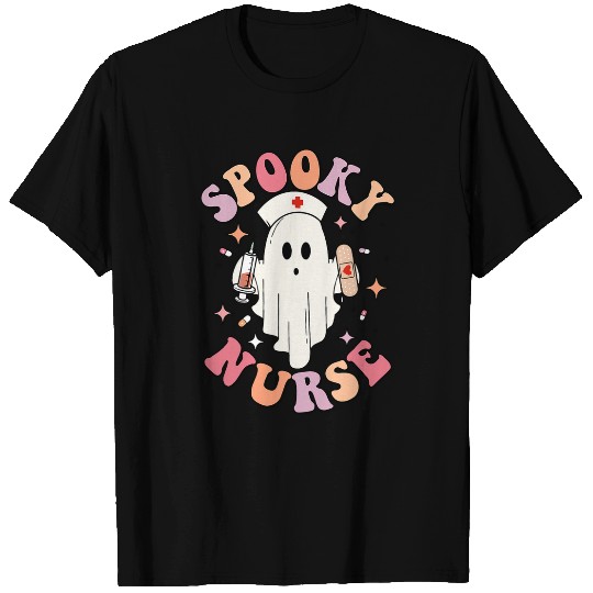 Spooky nurses Retro Groovy Halloween Cute Women Funny T-Shirts