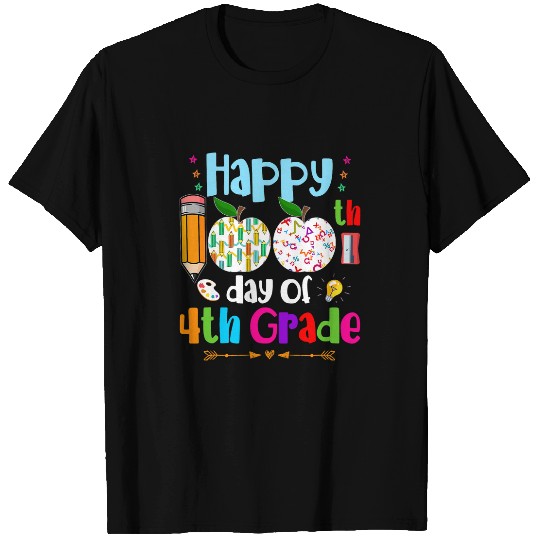happy 100th day of school 4th grade teacher or student kids T-Shirts