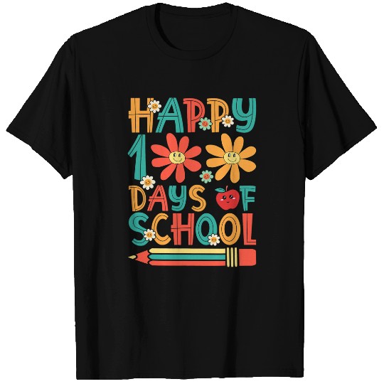 Groovy Happy 100 Days of School Teacher Student 100th Day T-Shirts