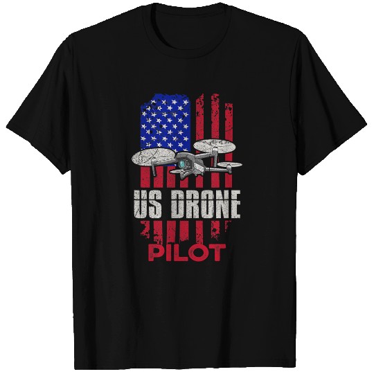 Quadcopter Flying Design for a Patriotic Drone Pilot T-Shirts