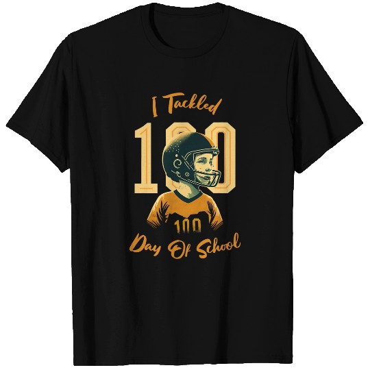 i tackled 100 days of school teacher football smart student T-Shirts