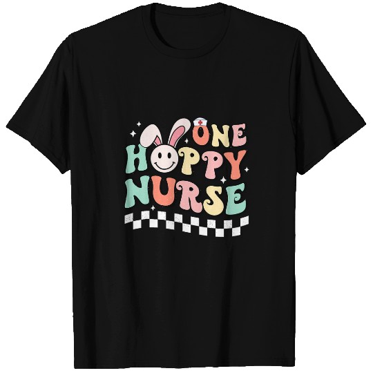Groovy One Hoppy nurses Bunny Spring Easter Nursing RN NICU T-Shirts