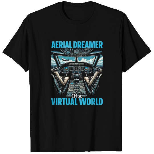 Flight Simulator Aviation Console Pilot Flight Simulation 3 T-Shirts