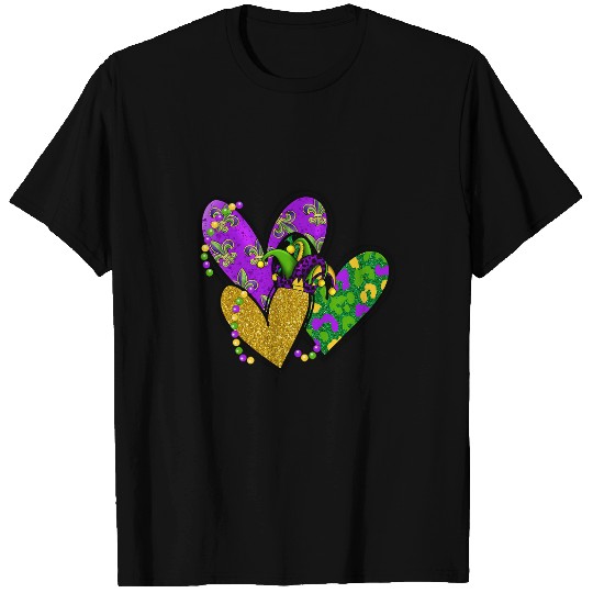 Mardi Gras Hearts Cute Outfit Women Girls 2024 Mardi Gras T-Shirts