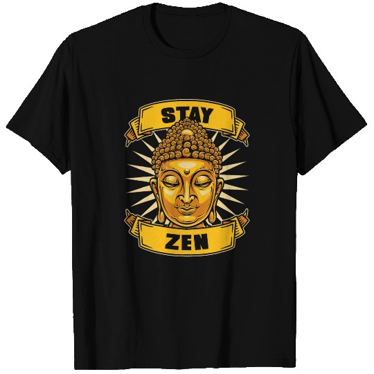 Stay Zen Buddhist Statue Symbol Priest Buddhism T-Shirts