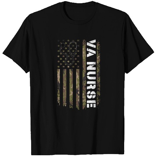 VA nurses Camouflage American Flag USA Patriotic 4th of July T-Shirts
