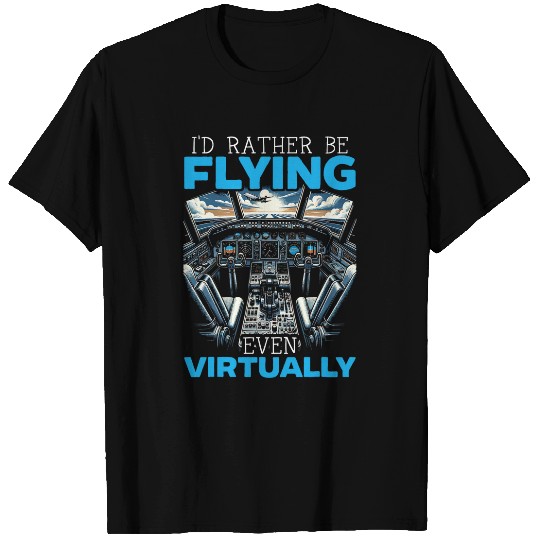 Flight Simulator Aviation Console Pilot Flight Simulation 4 T-Shirts