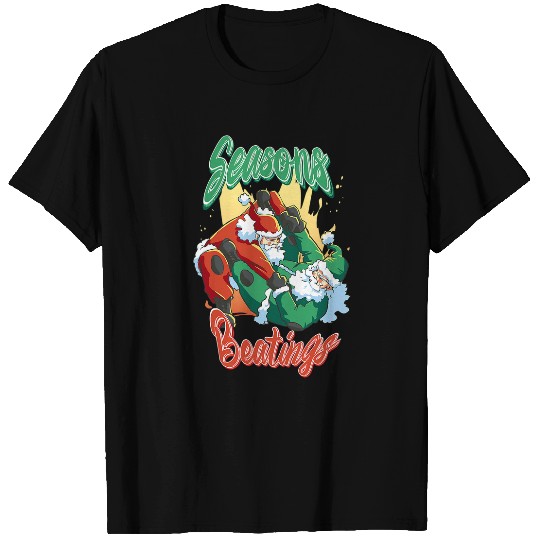 Two Santas Brazilian Jiu Jitsu BJJ Seasons Beatings T-Shirts