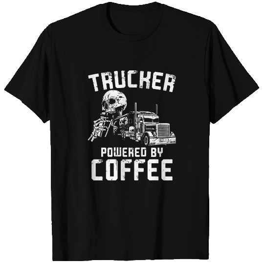 Trucker Truck Driver Coffee vintages Trucker Powered By T-Shirts