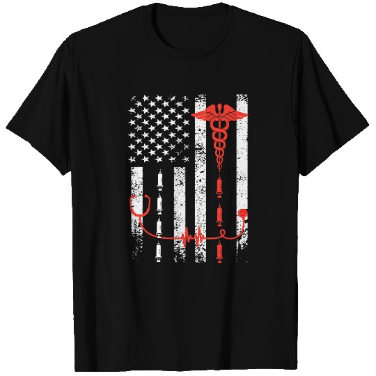 nurses US American Flag Nursing Student America T-Shirts