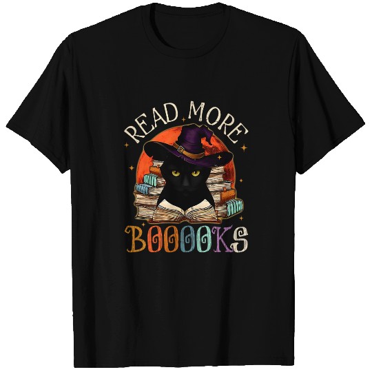 Funny Read More Books Cute ghosts Cat Funny Halloween Kids T-Shirts