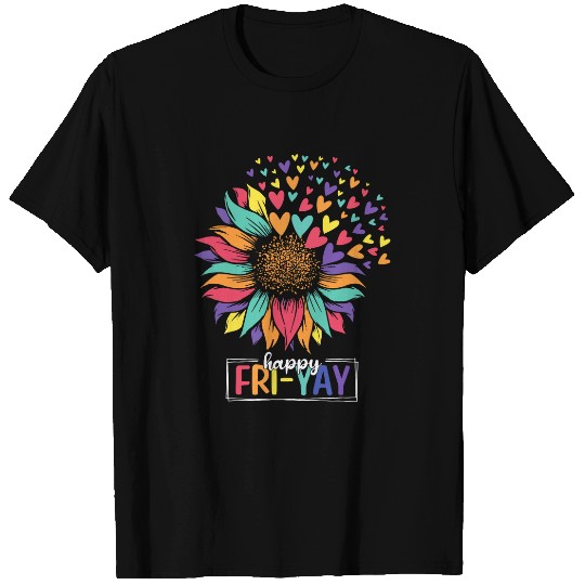 Sunflower Happy FriYay Teacher Friday T-Shirts