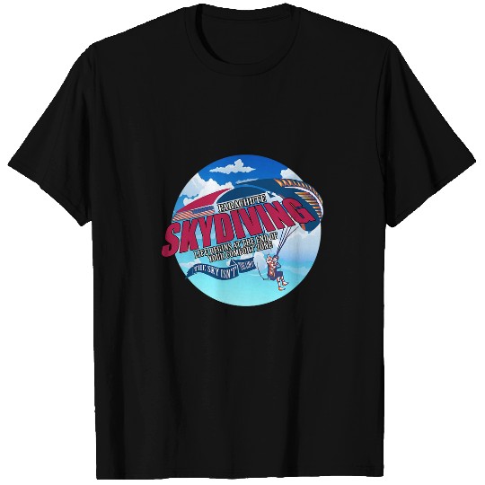 Parachute Skydiving Funny Parachuting American Flag 1 T-Shirts