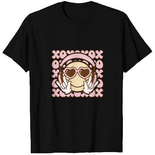 Xoxo Smile Face For Music Lover Couple Matching Valentines T-Shirts