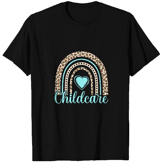 Childcare Provider Rainbow Daycare Teacher Worker Graphic T-Shirts