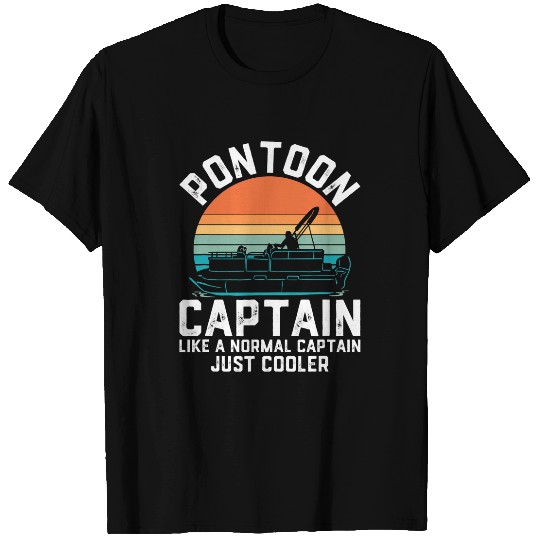 Mens Pontoon captain Pontoon Boating Retro Funny Boa T-Shirts