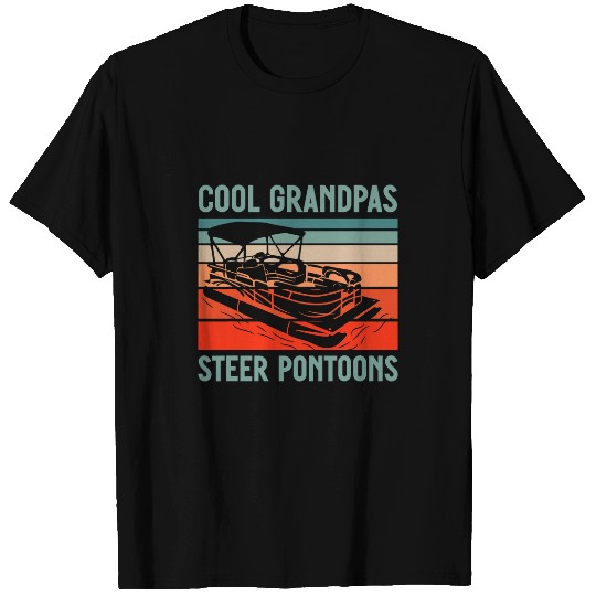 Mens Pontooning Lake Cool Grandpas Steer Pontoons T-Shirts