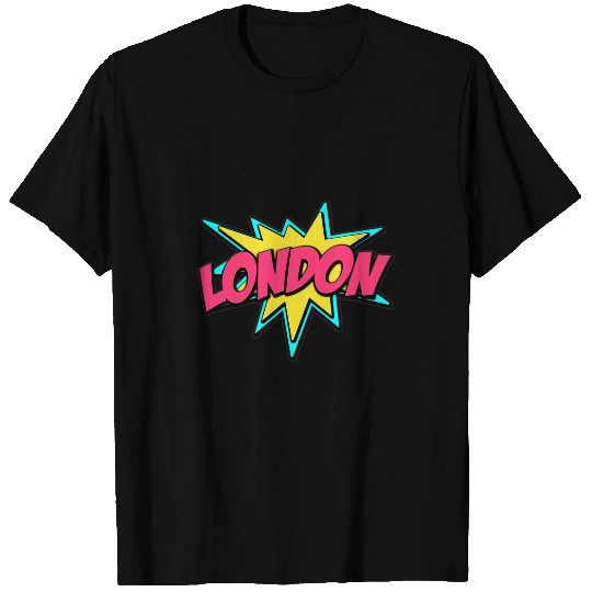 London UK Retro Comic Book Art Superhero Bubble T-Shirts
