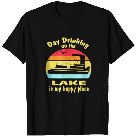 Mens Pontoon Captain Tee Decor Boat Life Day Drinking vintages T-Shirts