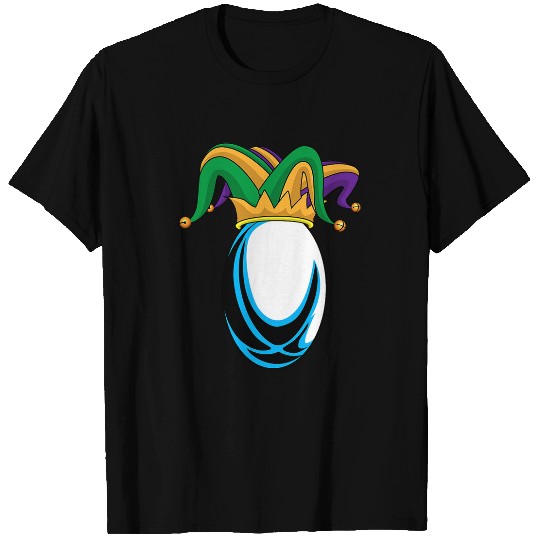 Funny Mardi Gras Rugby Jester Hat Funny Festival Party T-Shirts