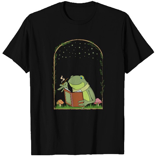 Cottagecore Frog Book Design for a Nature Lover 2 T-Shirts