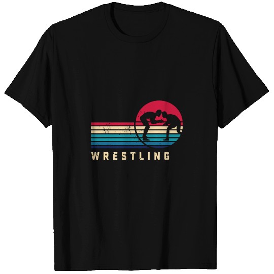 Wrestling aesthetic vintages art retro theme MMA grappling T-Shirts
