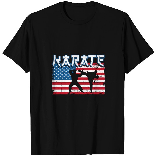 Taekwondo karate American USA flag karate T-Shirts