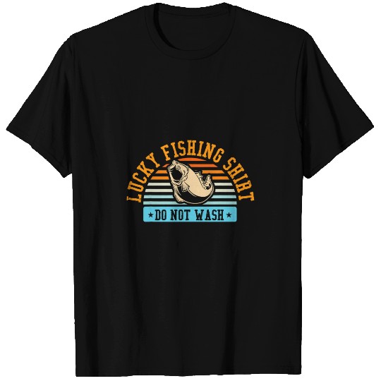 Lucky Fishing Boat Angler Wave Sea Anchor Fish Fishing T-Shirts