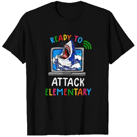 Ready To Attack Virtual Elementary Shark Back To School T-Shirts