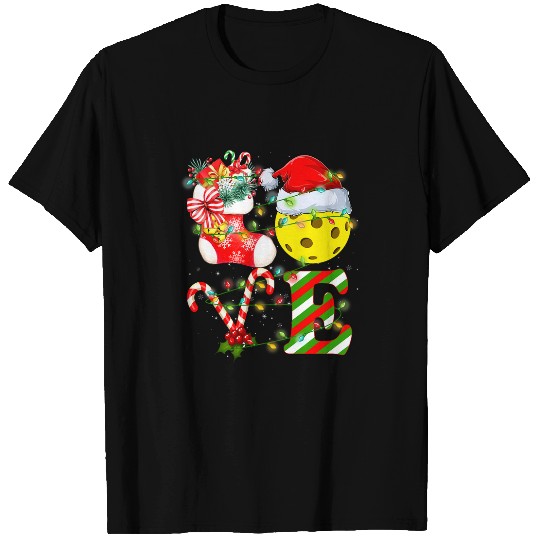 Love Pickleball Ball Christmas Tree Lights Decorations xmass T-Shirts