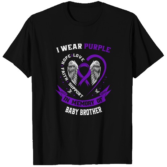 Memorial Gift Loss of Baby Brother Epilepsy Awareness Purple T-Shirts