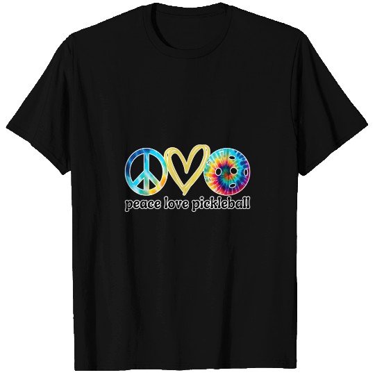 Funny Pickleball Hippie Tie Dye Peace Love Pickleball T-Shirts