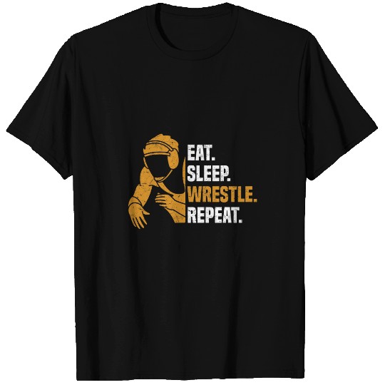 Wrestler Martial Arts Wrestling Eat Sleep Wrestle Repeat T-Shirts