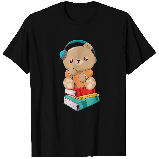 Downtown Girl Aesthetic Cute Bear Bookworm Book Reader Egirl T-Shirts