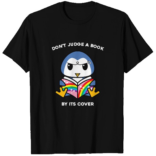 Dont Judge A Book By Its Cover Reading Nerd Penguin T-Shirts