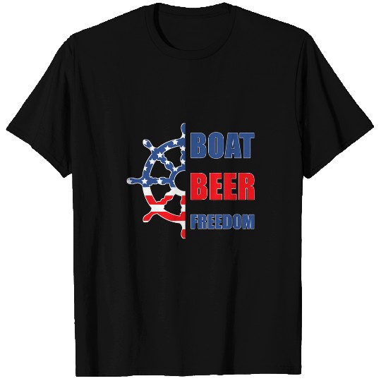Boat Beer freesdom Nautical Boating 4th Of July Boaters T-Shirts