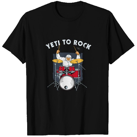 yetis To Rock Drumming Gif Funny bigfoots Drummer T-Shirts