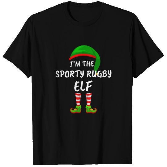 Matching Family Funny Im The Sporty Rugby Elf Christmas T-Shirts