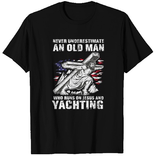 Mens Yachting Dad Christian Boat Grandpa T-Shirts