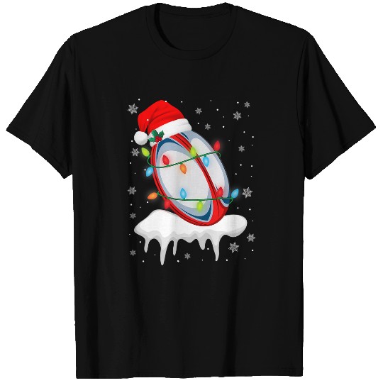 Cute Christmas Rugby Santa Hat xmass Light Boys Girls 1 T-Shirts