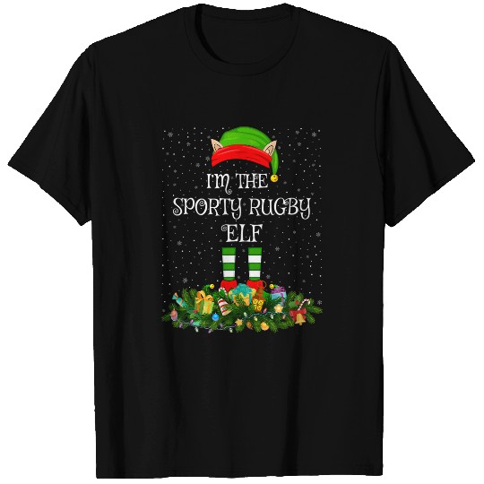 Matching Family Group Im The Sporty Rugby Elf Christmas T-Shirts