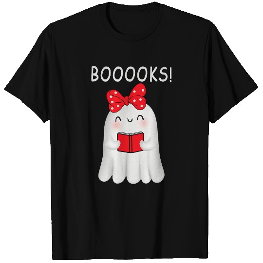 Cute ghosts Book Reading Halloween Teacher Funny Booooks T-Shirts