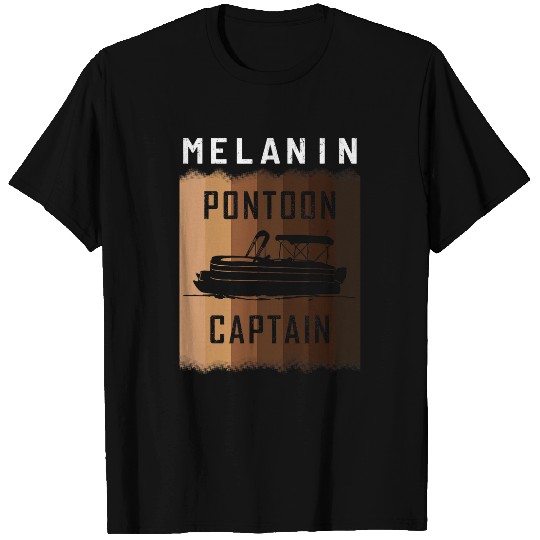 Melanin Shades Black Men Women Pride Pontoon Boat Captain T-Shirts