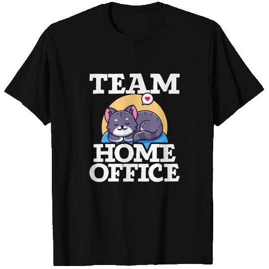 Team homesoffice Computer Cat Lover Remotely Worker T-Shirts