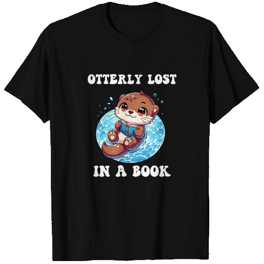 Cute Swimming Otter Book Reading Kids T-Shirts