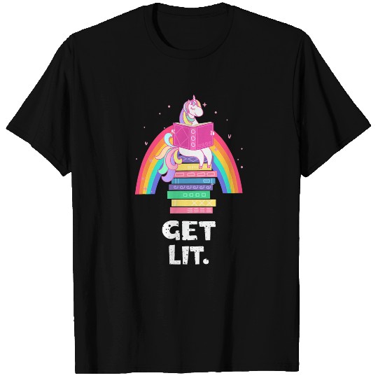 Book Readers Get Lit Reading Books Funny Unicorns 2 T-Shirts