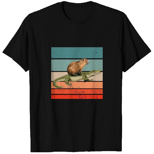 capybaras crocodile animal friendship unlikely companions T-Shirts
